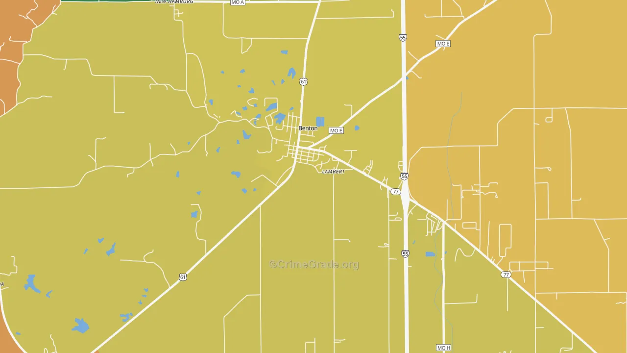 Lambert, MO Map of Burglary Rates
