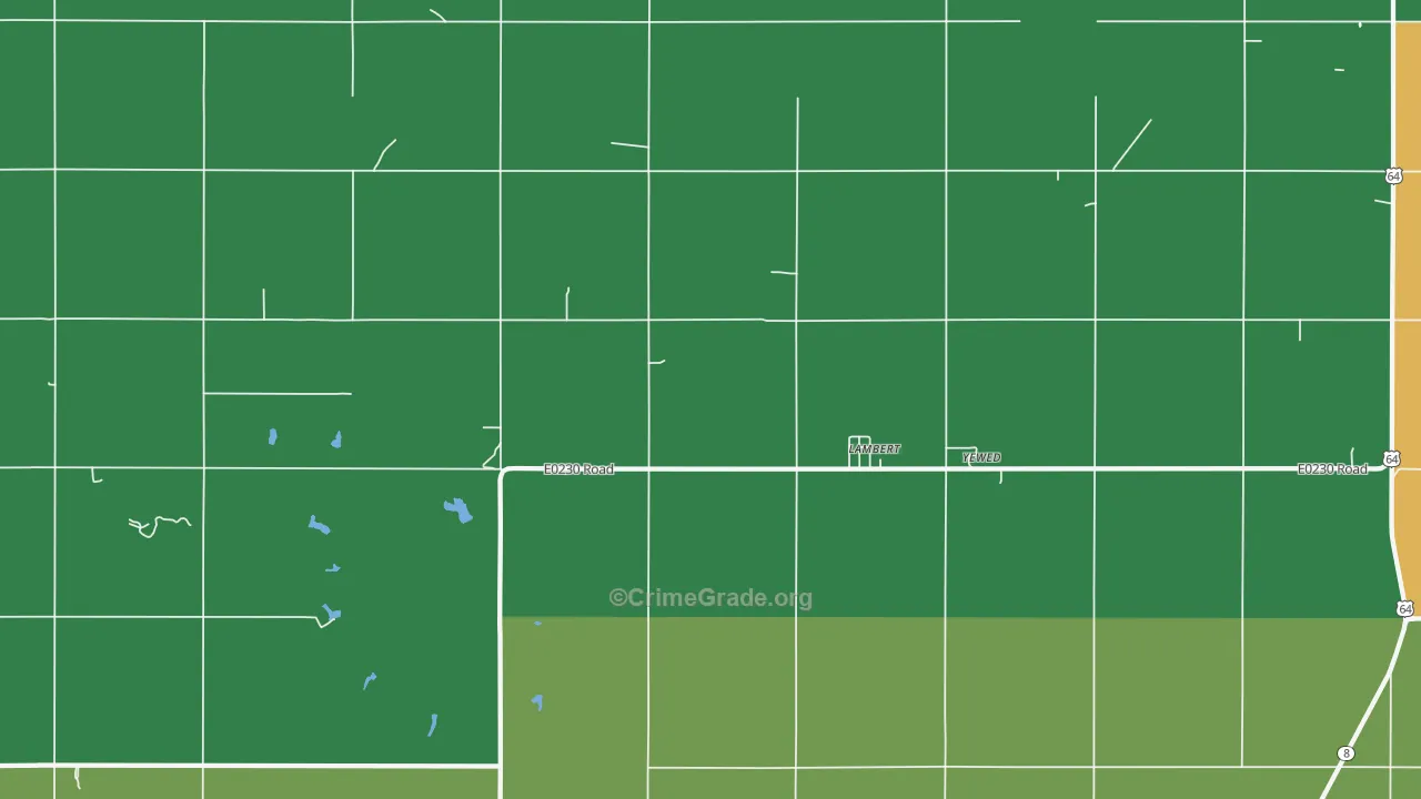 Lambert, OK Map of Burglary Rates