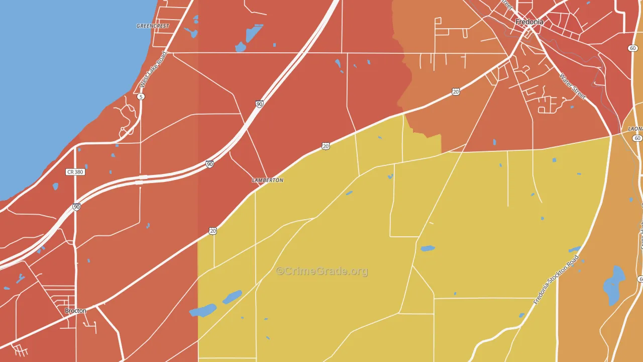 Lamberton, NY Map of Burglary Rates