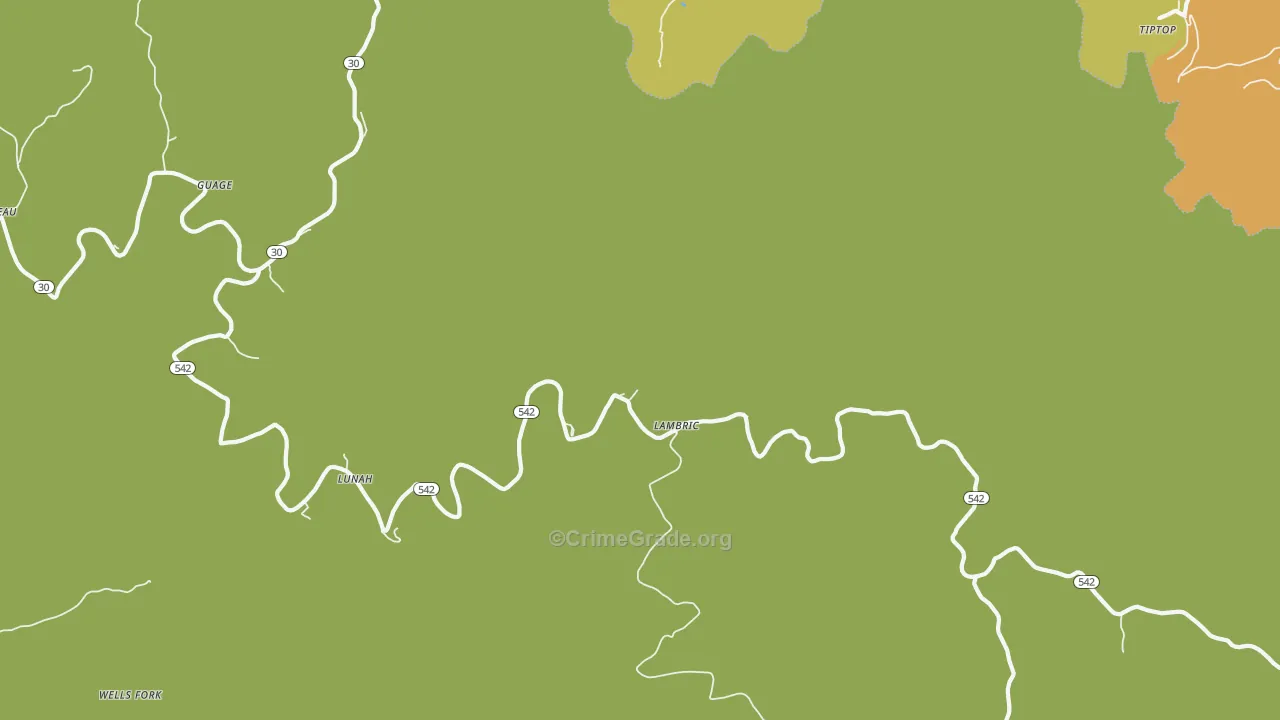 Lambric, KY Map of Burglary Rates