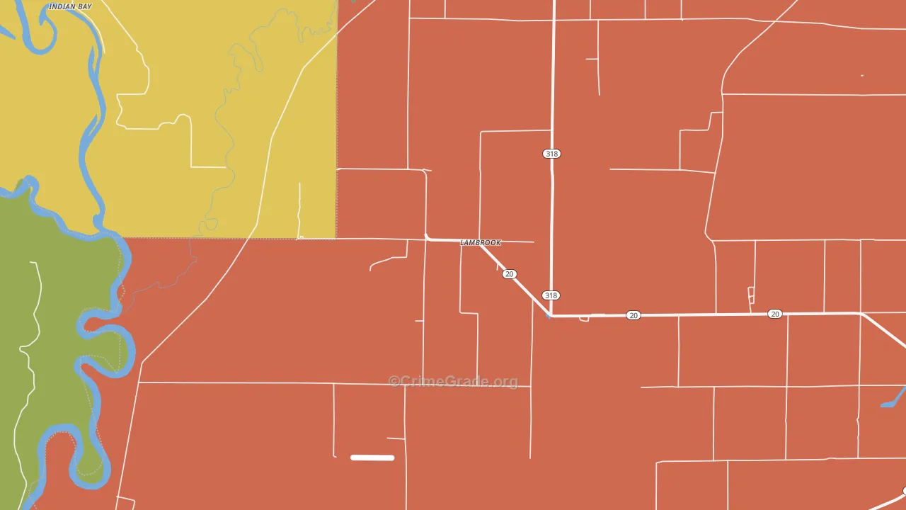 Lambrook, AR Map of Burglary Rates