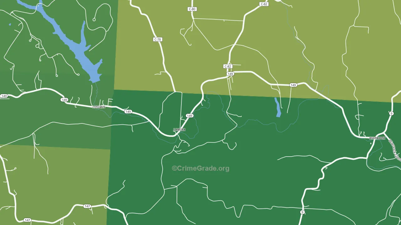 Lamira, OH Map of Burglary Rates