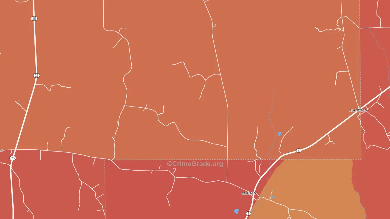Lamison, AL Map of Burglary Rates