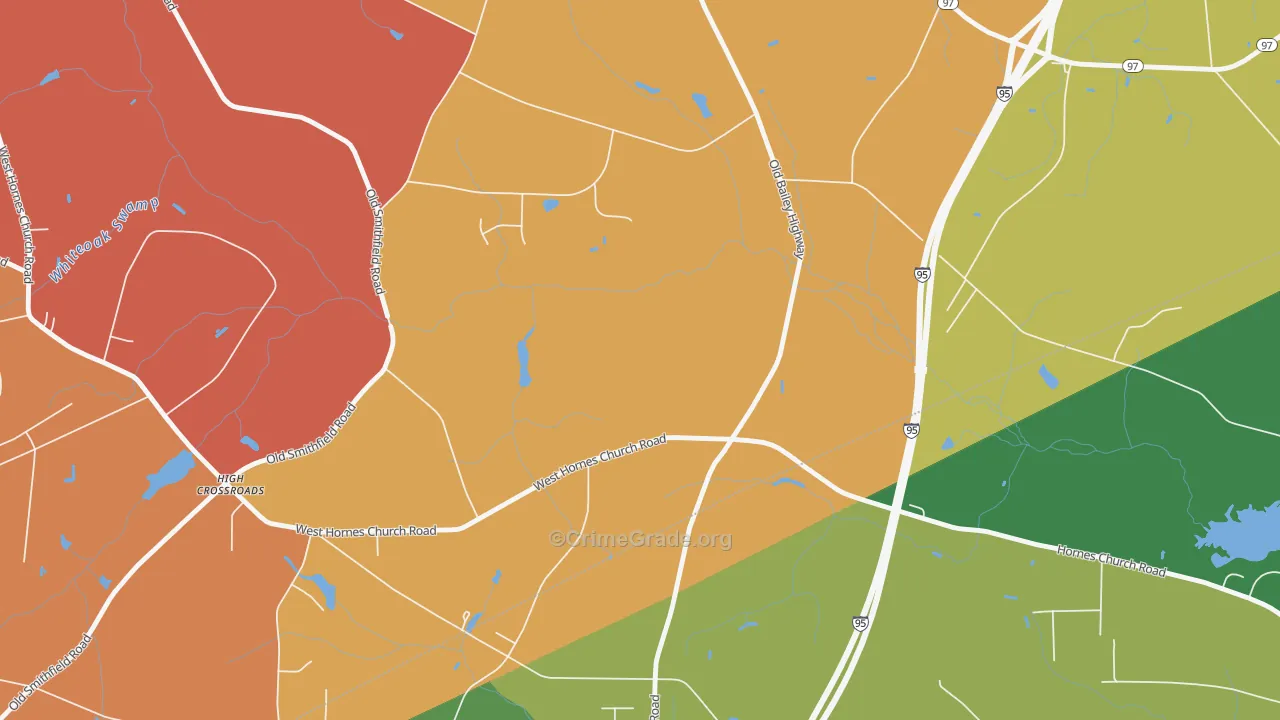 Lamm, NC Map of Burglary Rates