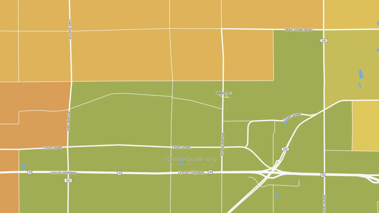 LaMoille, IA Map of Burglary Rates