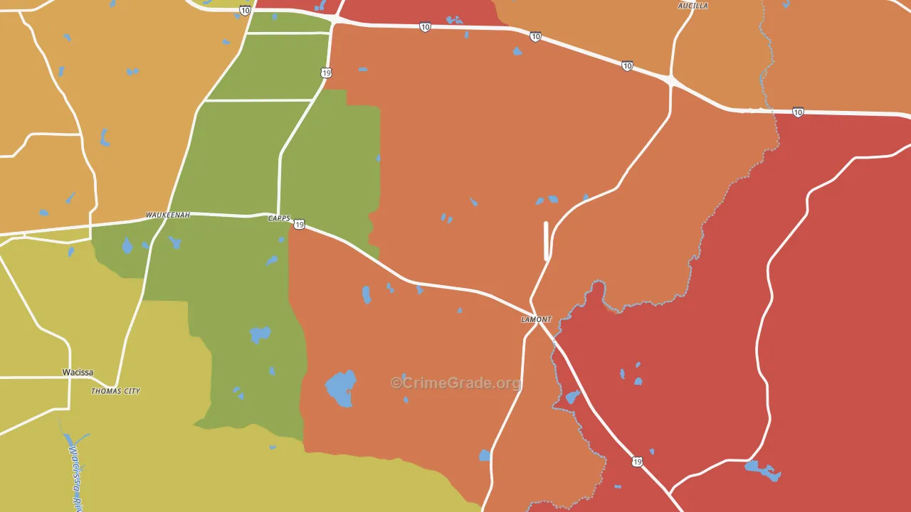 Lamont, FL Map of Burglary Rates