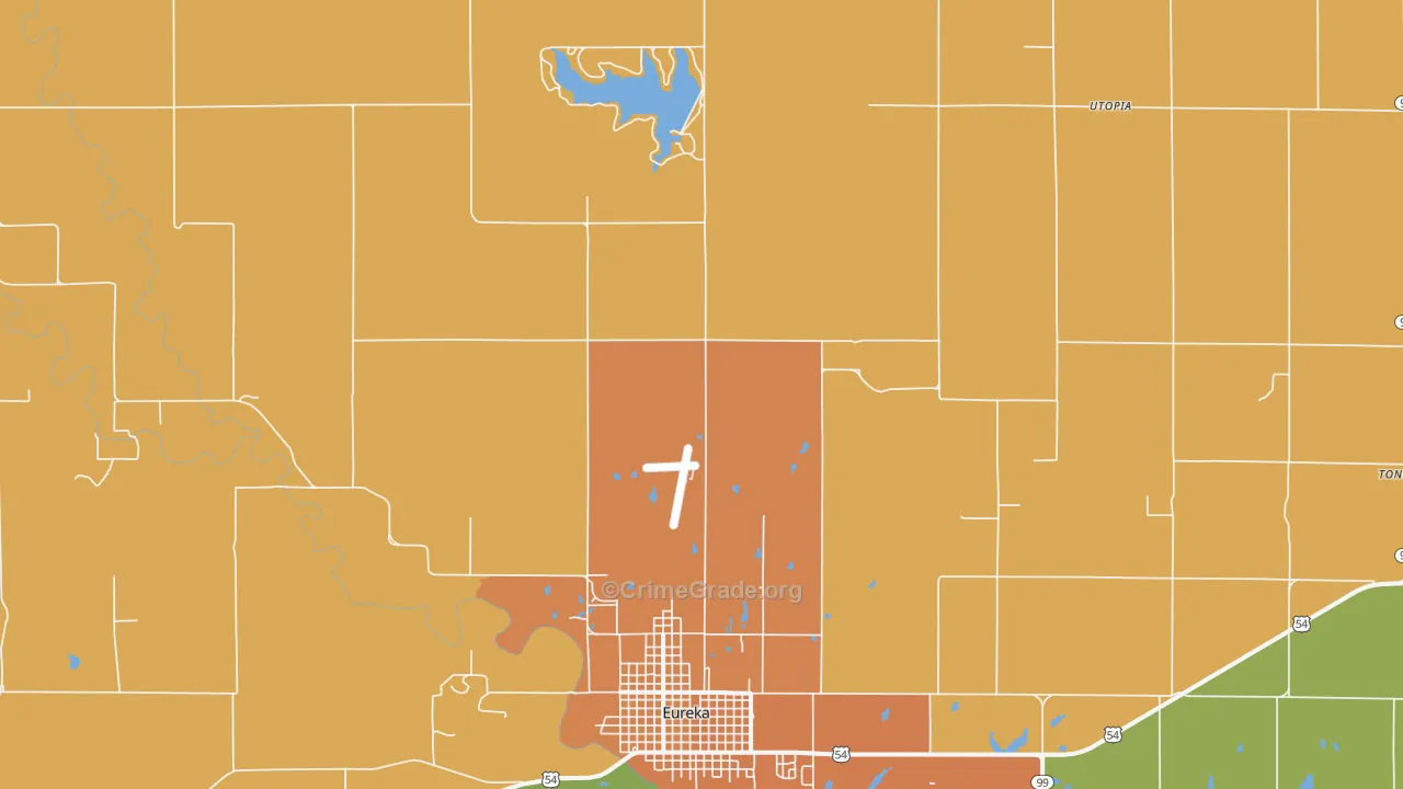 Lamont, KS Map of Burglary Rates