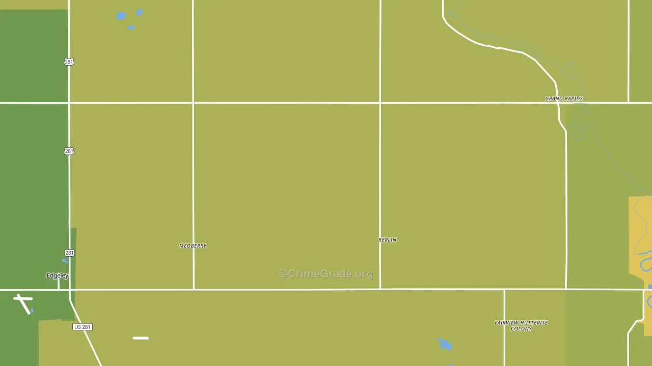 LaMoure County, ND Map of Burglary Rates