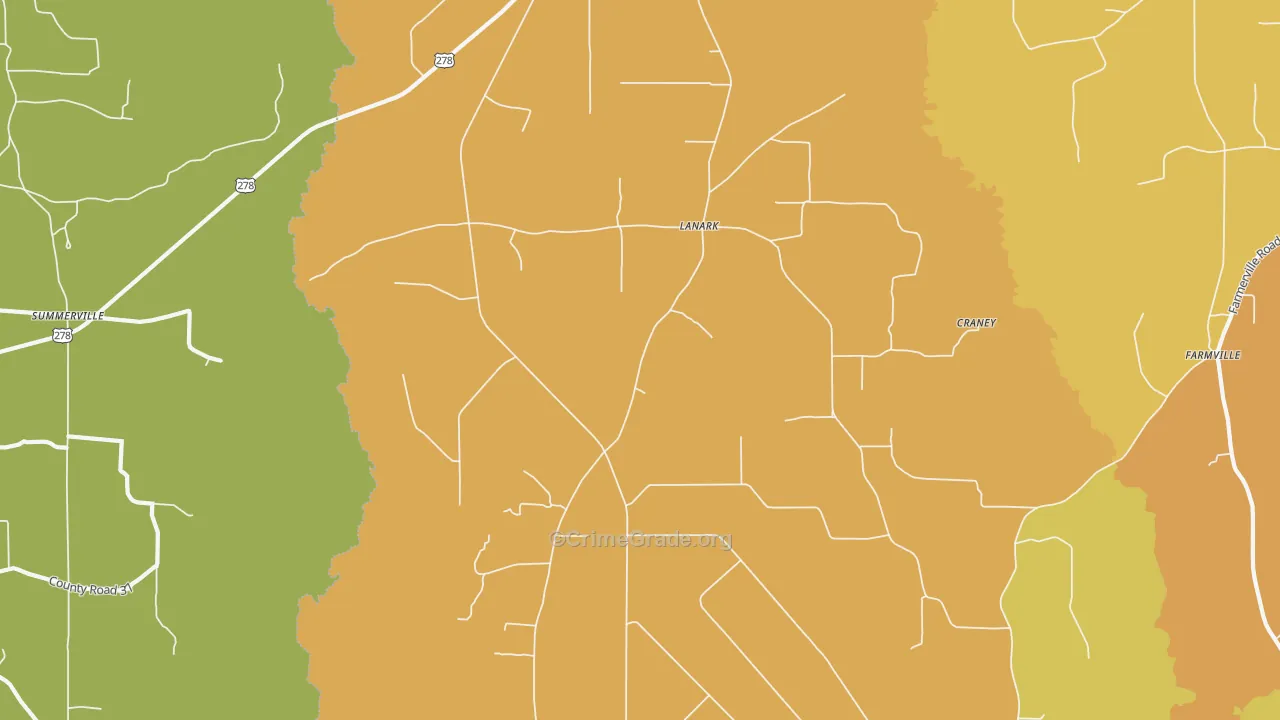 Lanark, AR Map of Burglary Rates