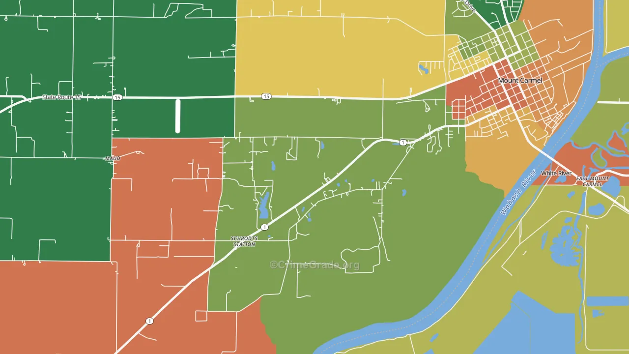 Lancaster, IL Map of Burglary Rates