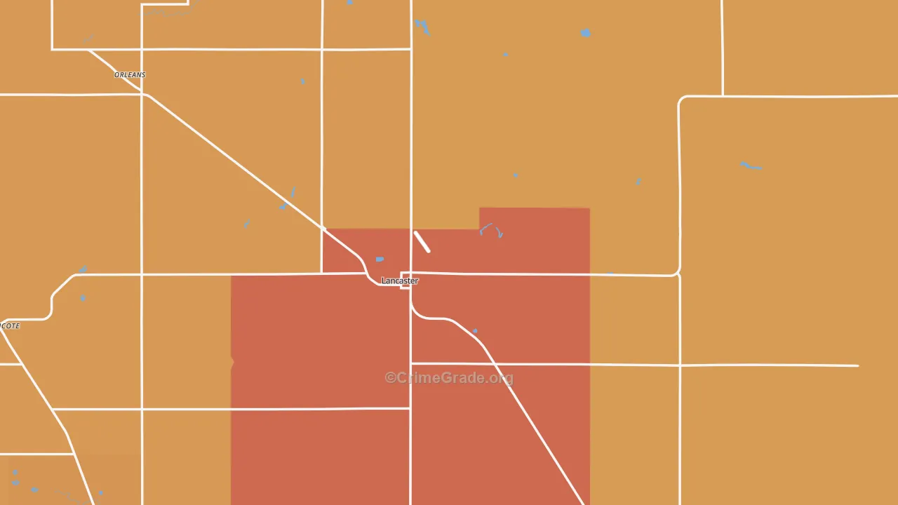 Lancaster, MN Map of Burglary Rates