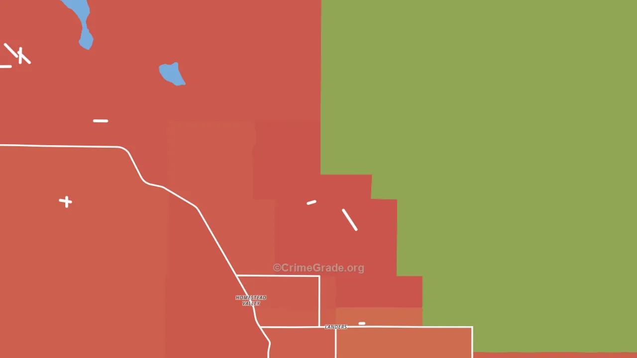 Landers, CA Map of Burglary Rates