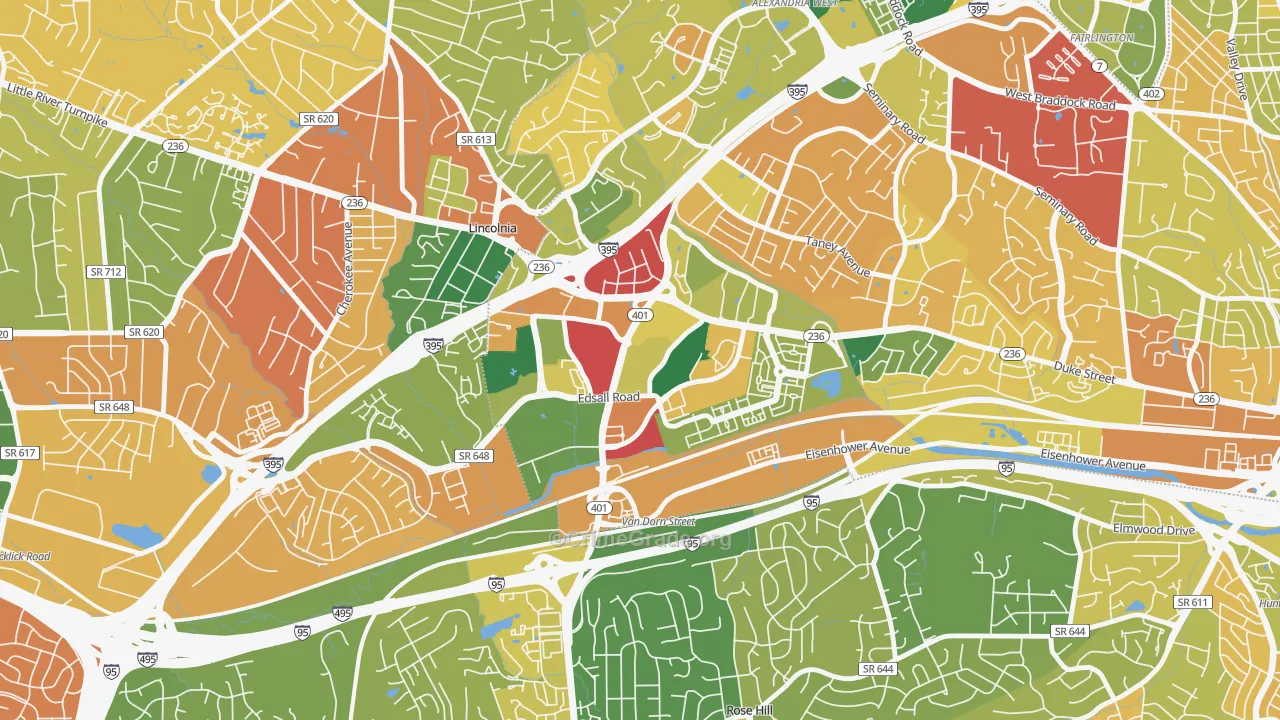 Landmark-Van Dom, Alexandria, VA Map of Burglary Rates