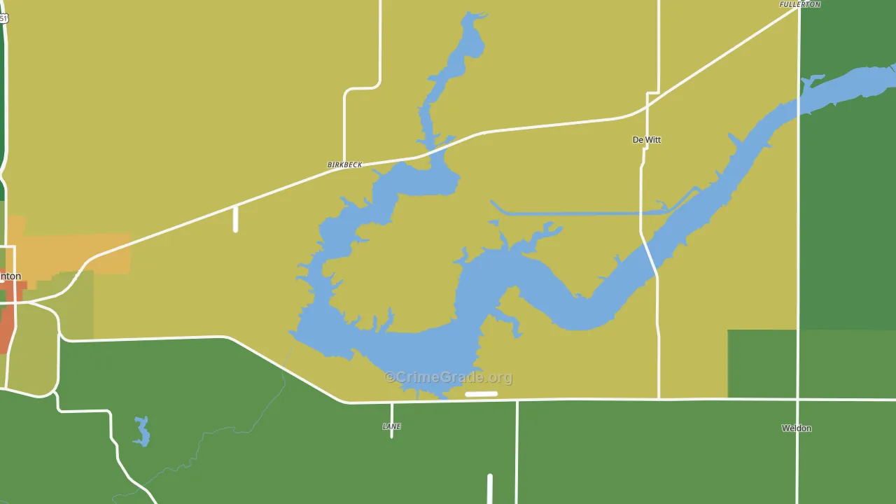 Lane, IL Map of Burglary Rates