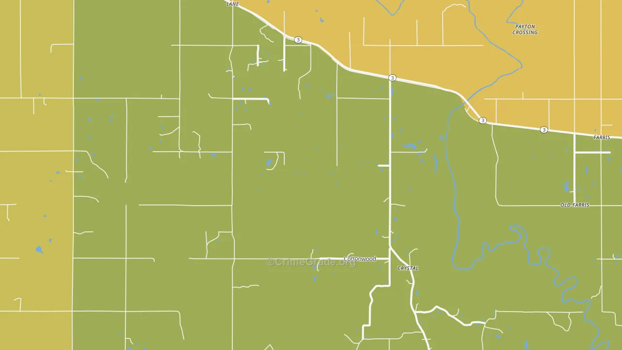 Lane, OK Map of Burglary Rates