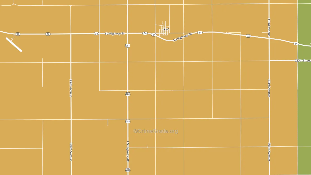 Lane, SD Map of Burglary Rates