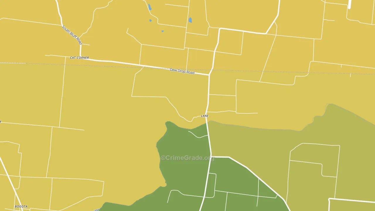 Lane, TN Map of Burglary Rates