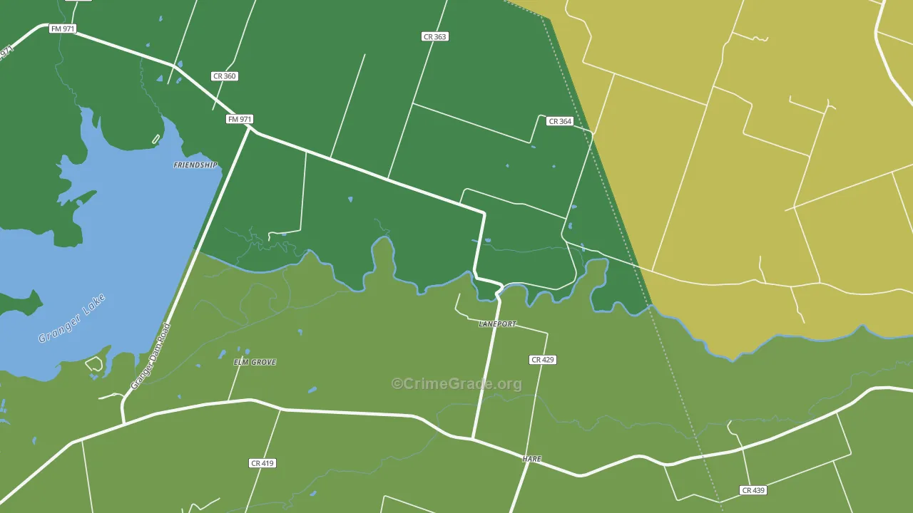Laneport, TX Map of Burglary Rates
