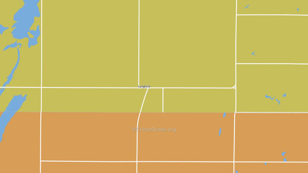 Langford, SD Map of Burglary Rates