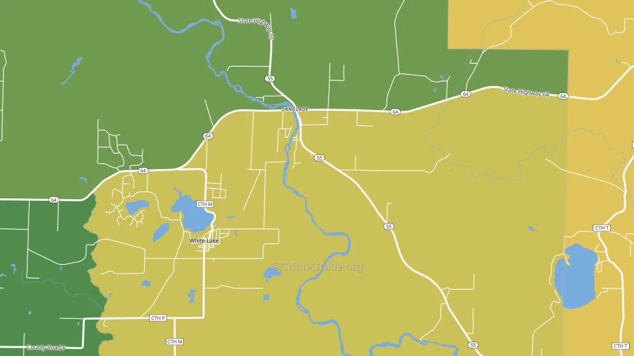 Langlade, WI Map of Burglary Rates