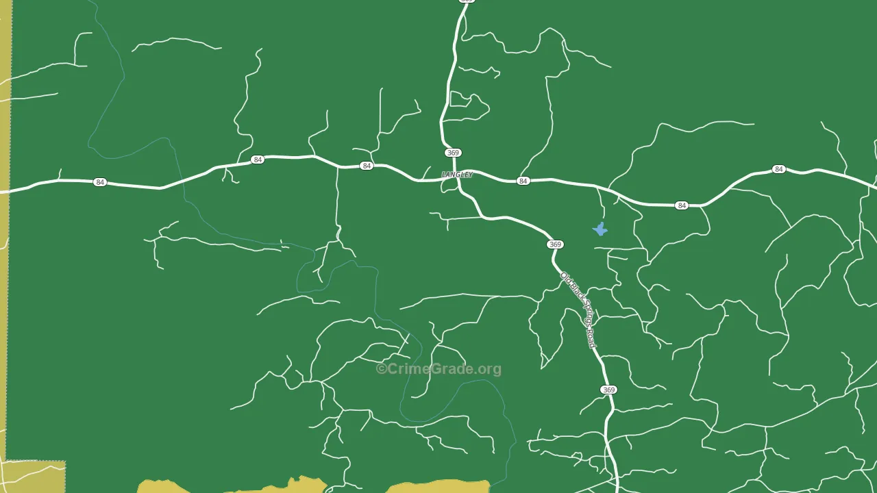 Langley, AR Map of Burglary Rates