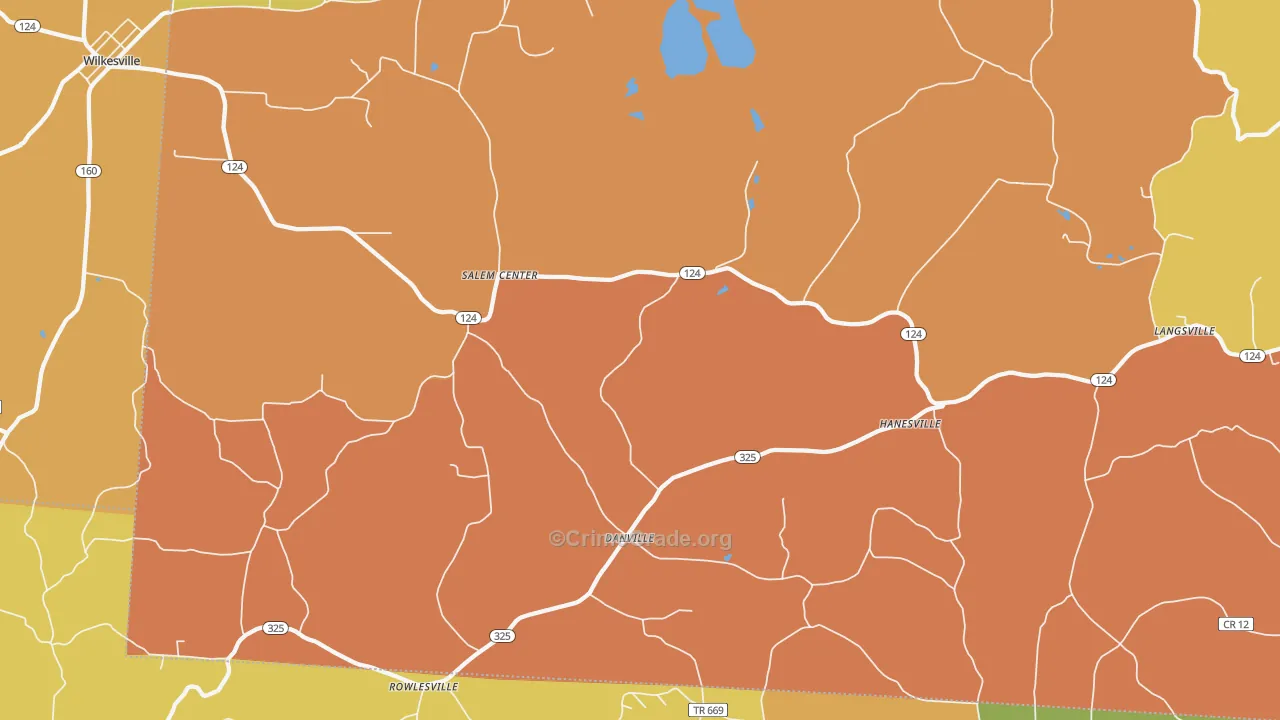 Langsville, OH Map of Burglary Rates