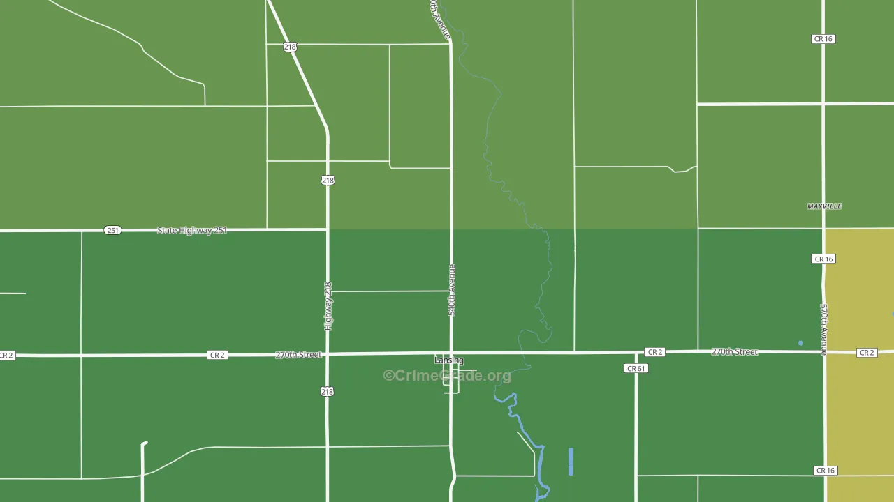 Lansing, MN Map of Burglary Rates