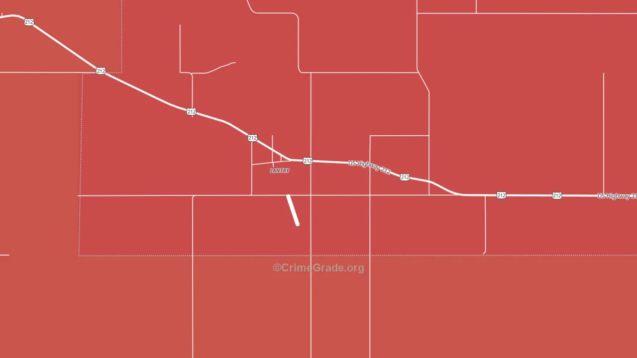 Lantry, SD Map of Burglary Rates