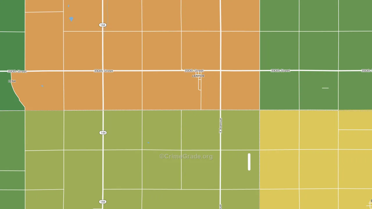 Lanyon, IA Map of Burglary Rates