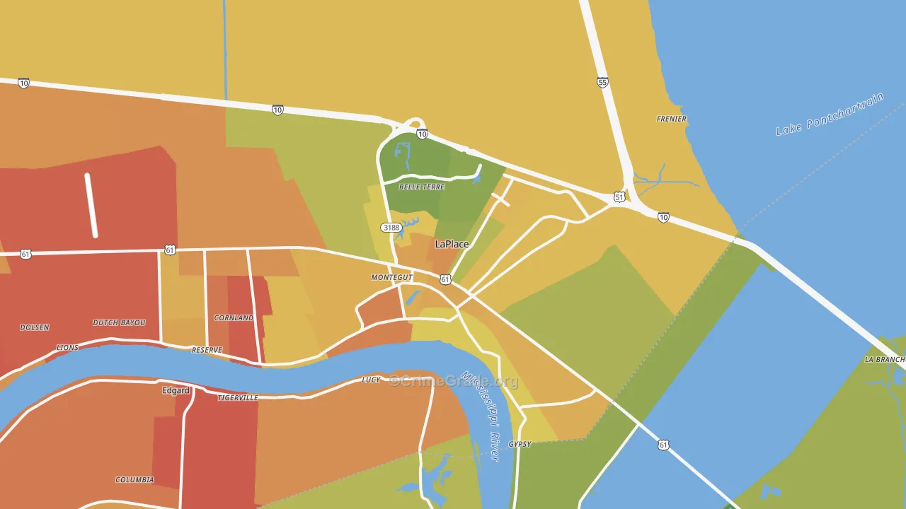 Laplace, LA Map of Burglary Rates