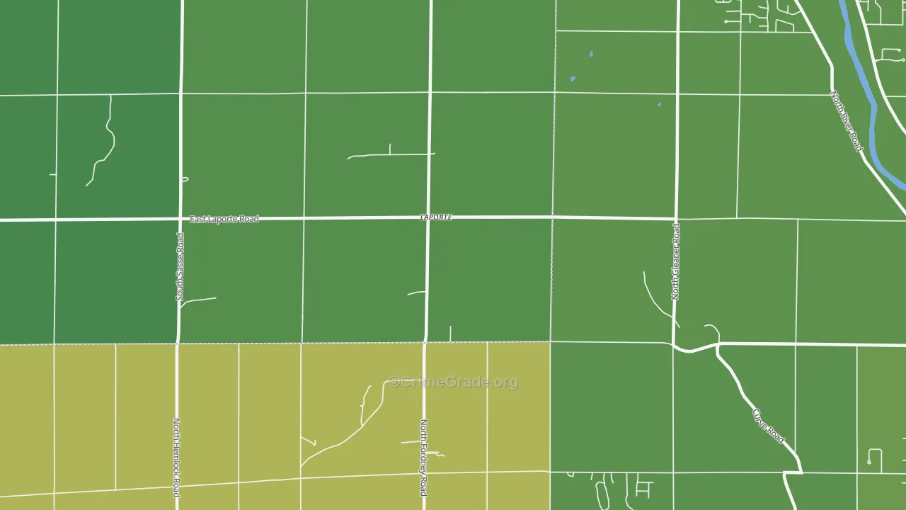 Laporte, MI Map of Burglary Rates