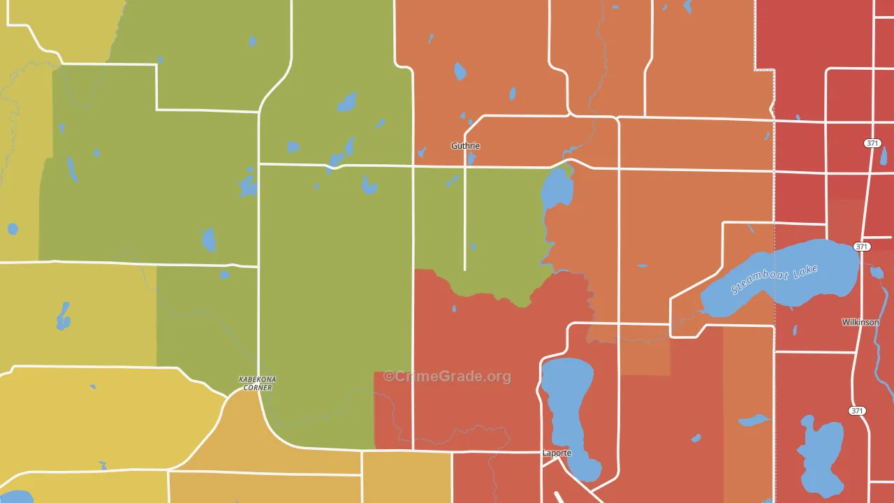 Laporte, MN Map of Burglary Rates