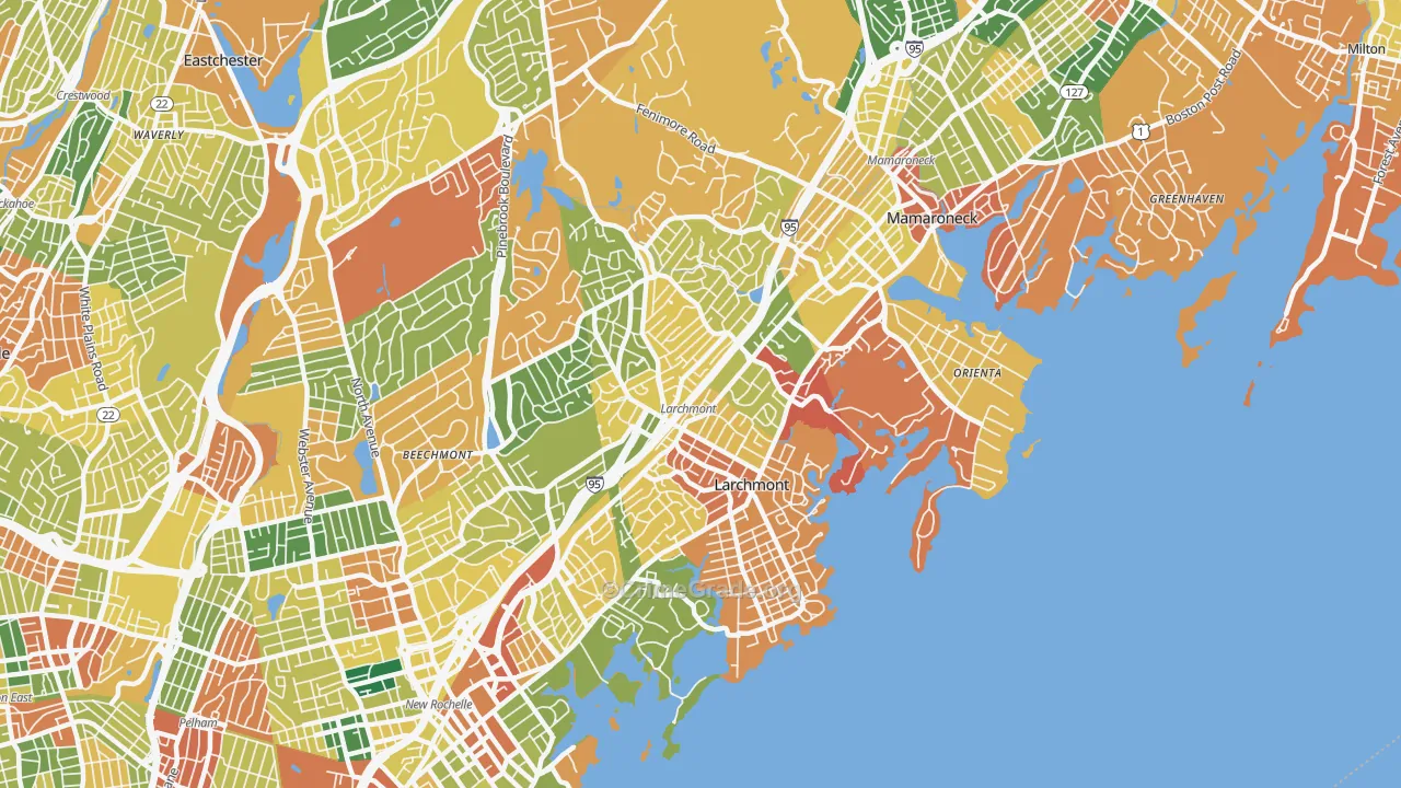 Larchmont, NY Map of Burglary Rates