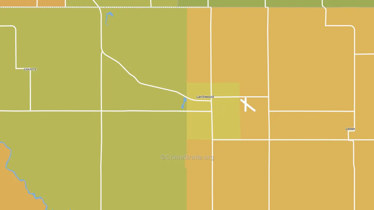 Larchwood, IA Map of Burglary Rates