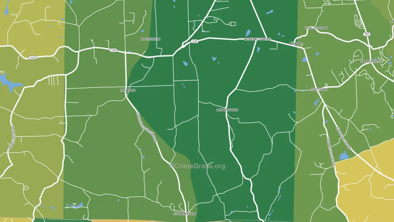 Lardintown, PA Map of Burglary Rates