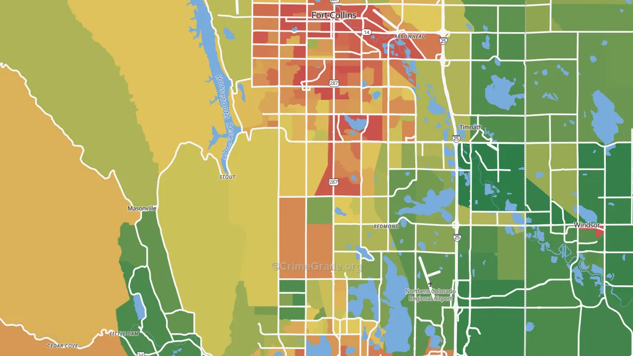 Larimer County, CO Map of Burglary Rates