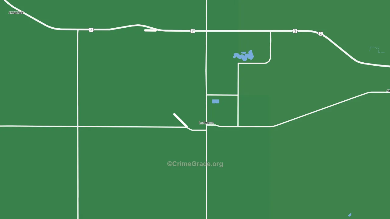 Larimore, ND Map of Burglary Rates