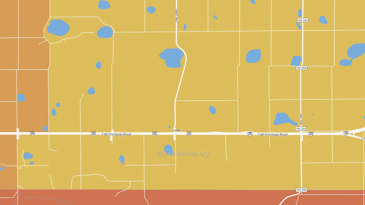 Lark, TX Map of Burglary Rates