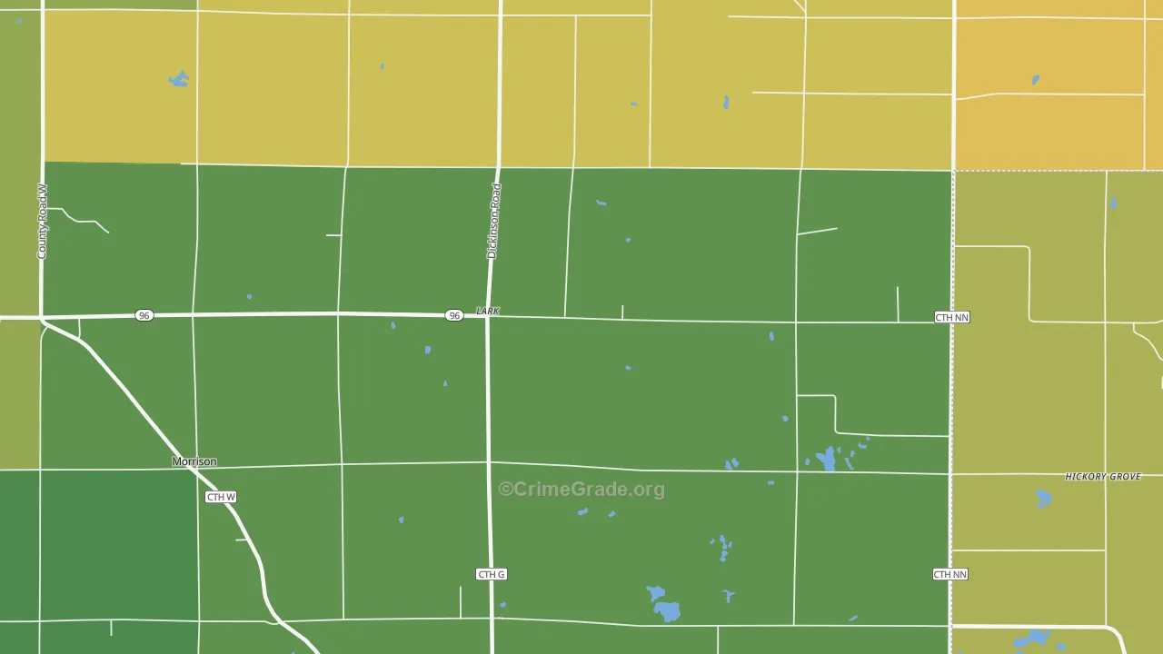Lark, WI Map of Burglary Rates