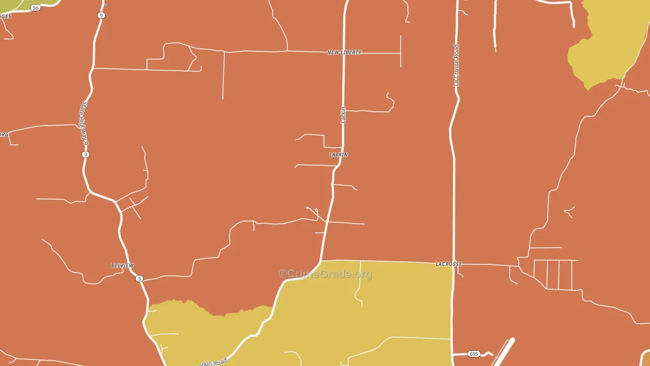 Larkin, AR Map of Burglary Rates