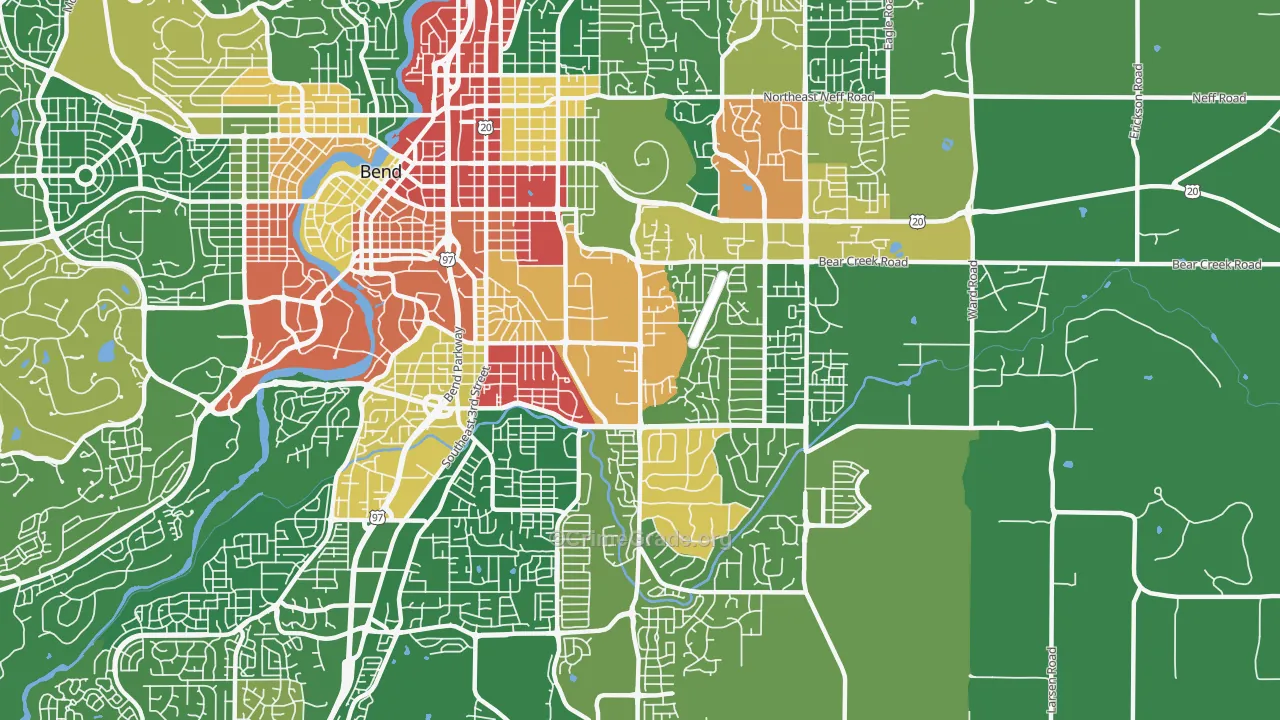 Larkspur, Bend, OR Map of Burglary Rates