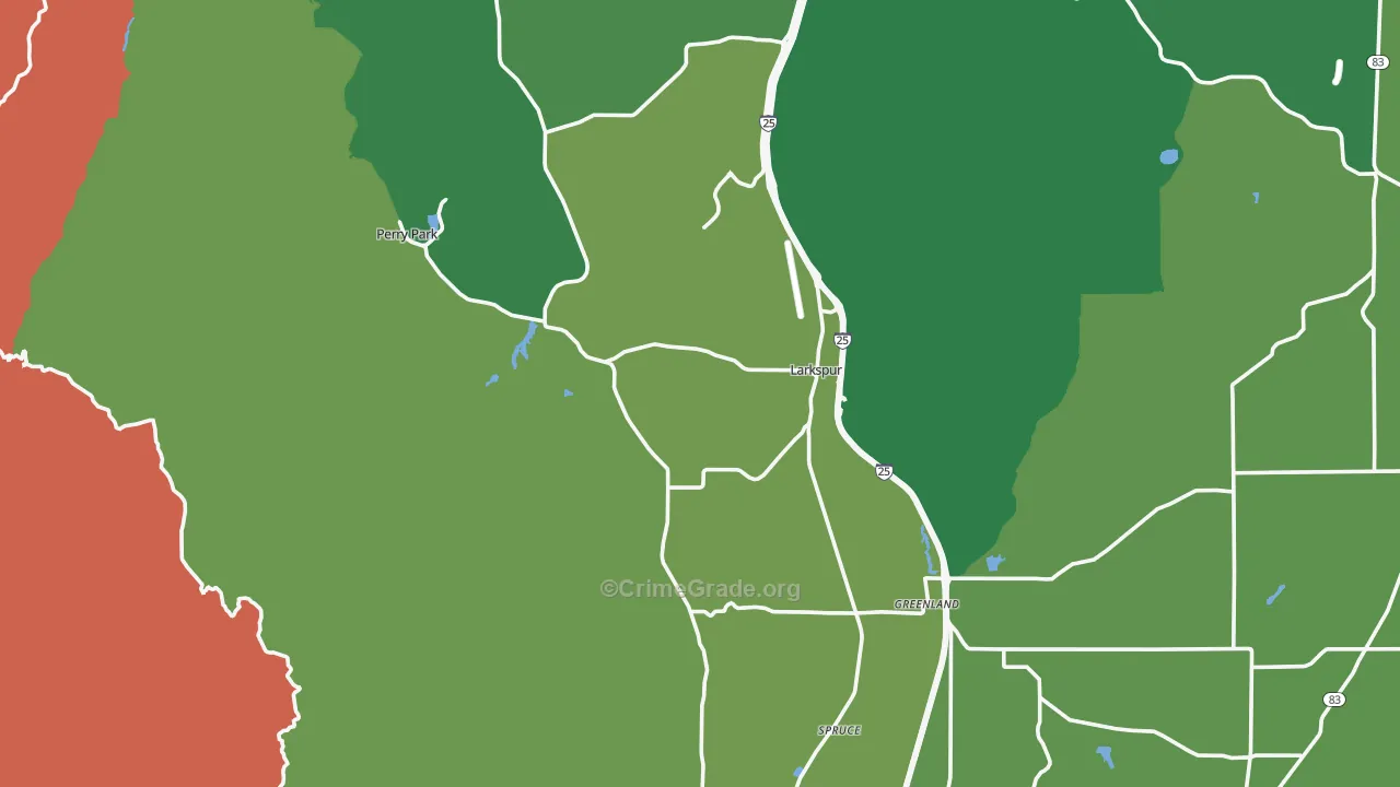 Larkspur, CO Map of Burglary Rates