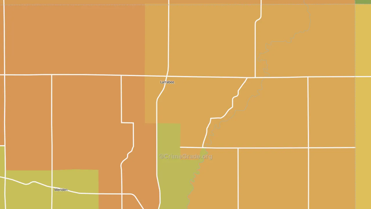 Larrabee, IA Map of Burglary Rates