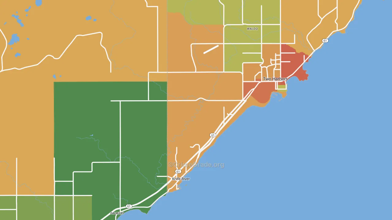 Larsmont, MN Map of Burglary Rates
