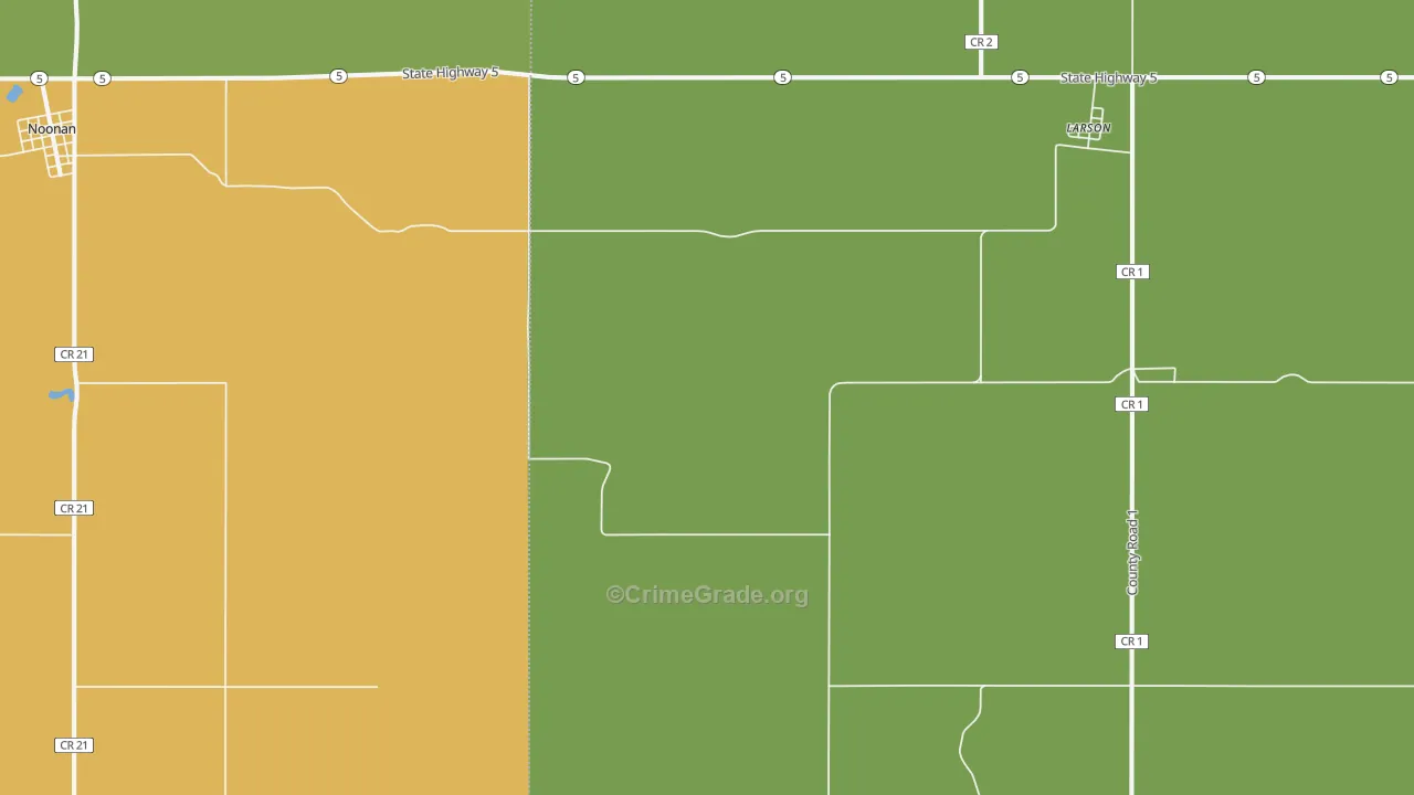 Larson, ND Map of Burglary Rates