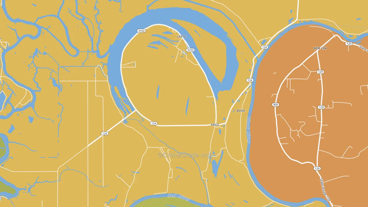 Larto, LA Map of Burglary Rates