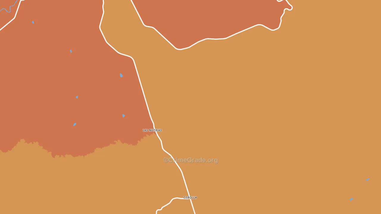 Las Nutrias, NM Map of Burglary Rates