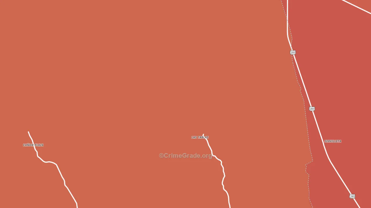 Las Tablas, NM Map of Burglary Rates