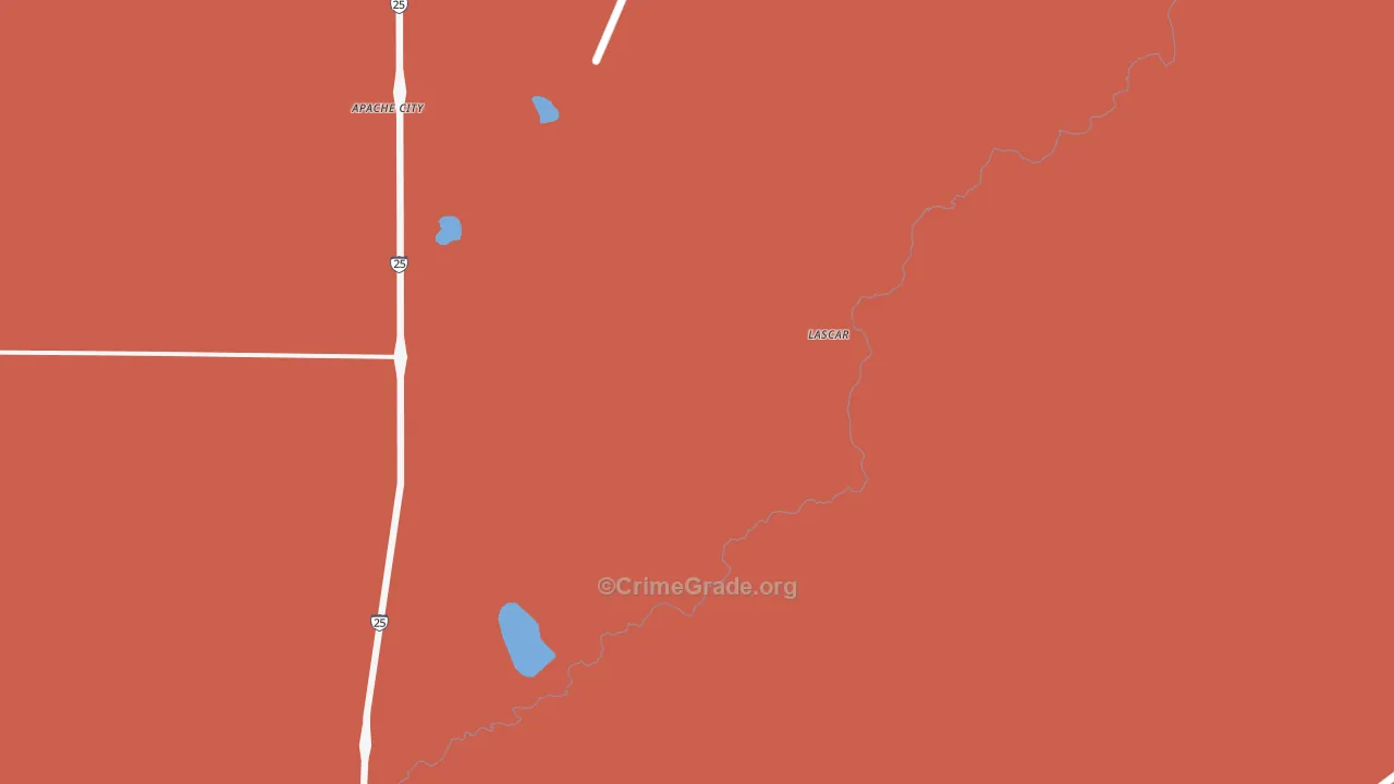 Lascar, CO Map of Burglary Rates