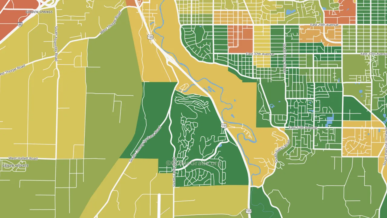 Latah Valley, Spokane, WA Map of Burglary Rates